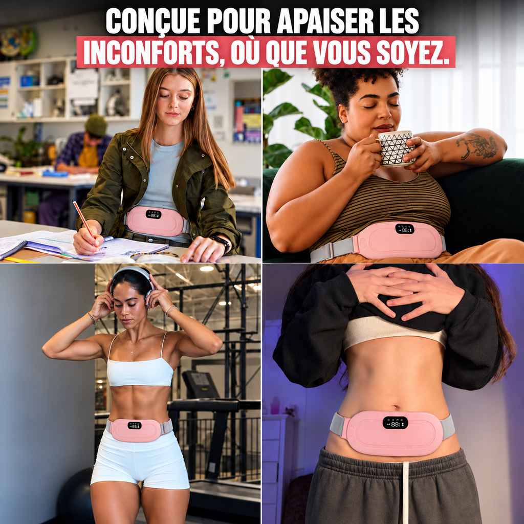 VentreDouceur™ – Ceinture Chauffante Menstruelle avec Massage Vibrant