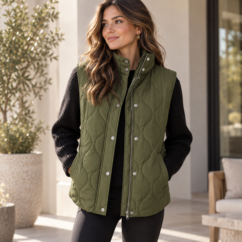 Élancia™ – Gilet Matelassé Sans Manches pour Femme