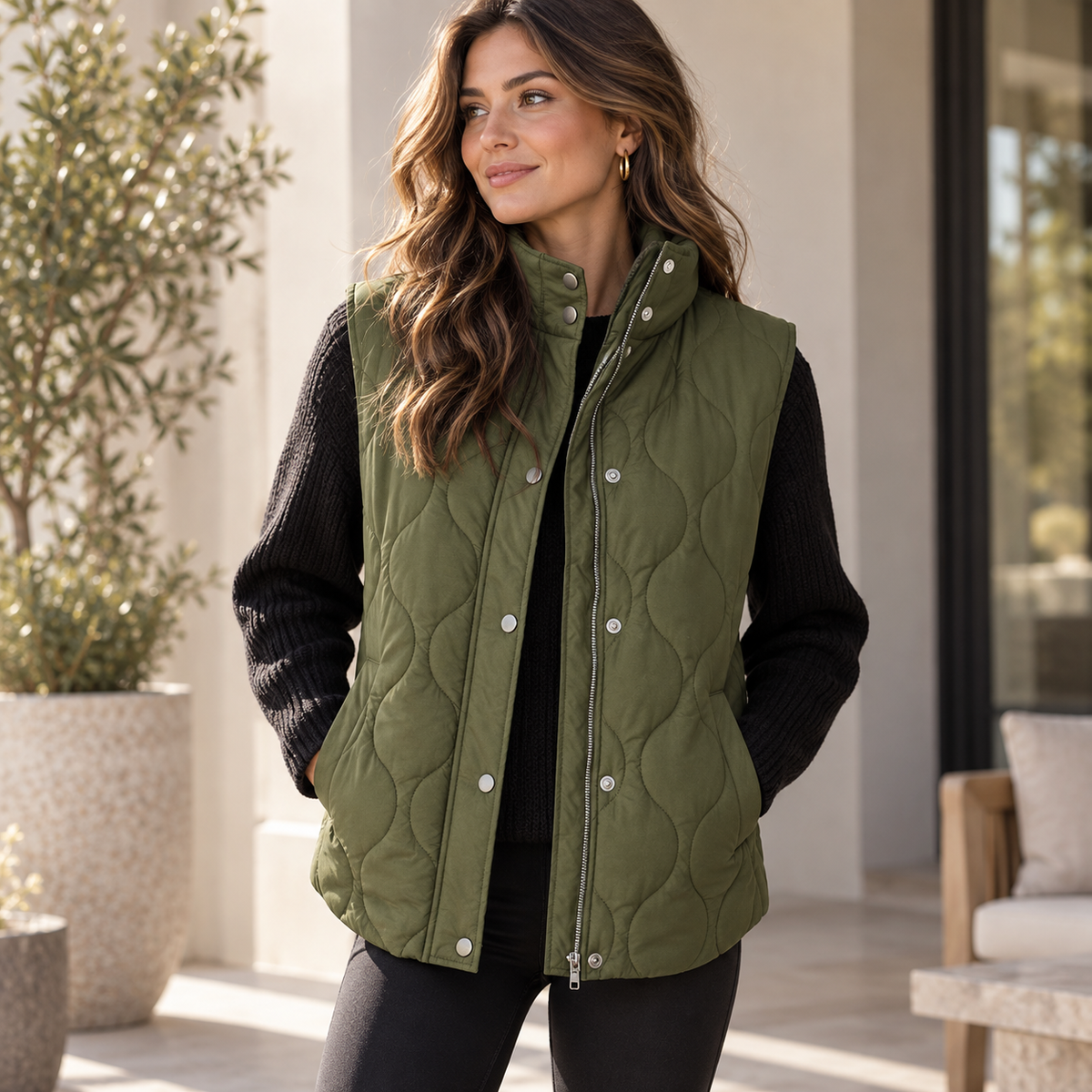 Élancia™ – Gilet Matelassé Sans Manches pour Femme