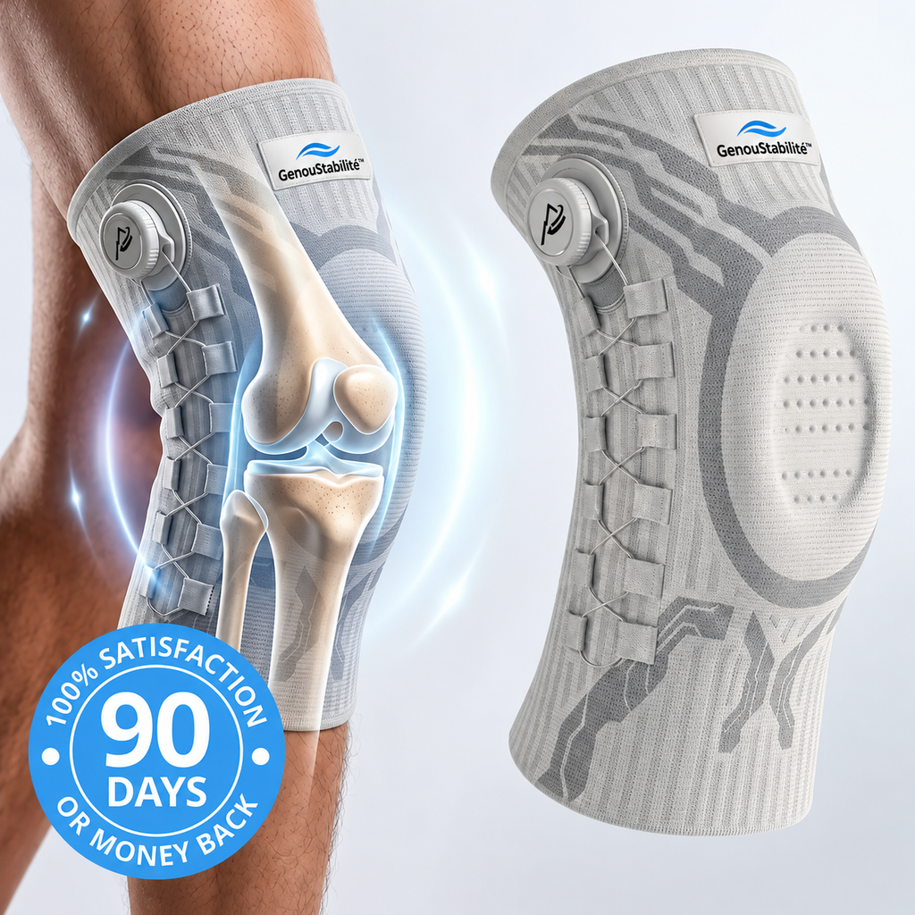 GenouStabilité™ – Genouillère de Compression Réglable avec Soutien Rotulien