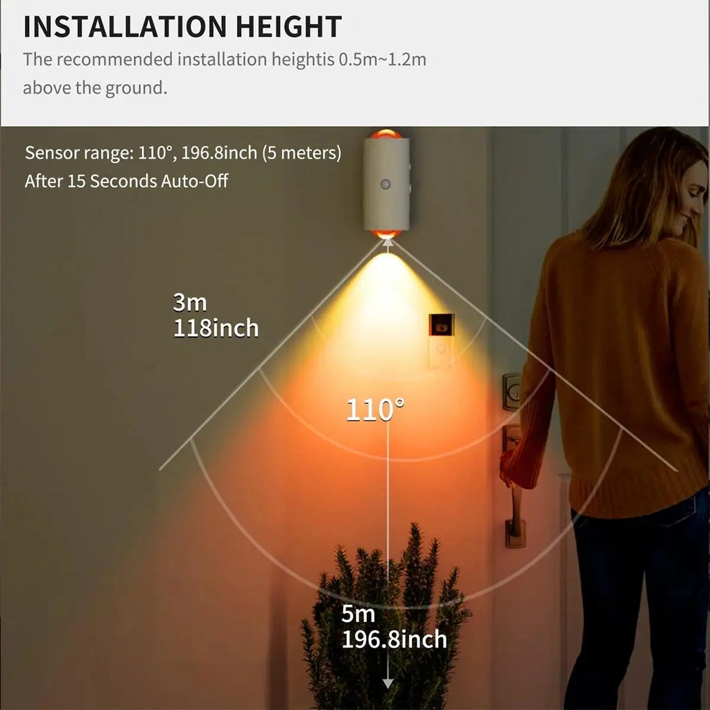 LumiVeille™ – Veilleuse LED Rechargeable à Détection de Mouvement