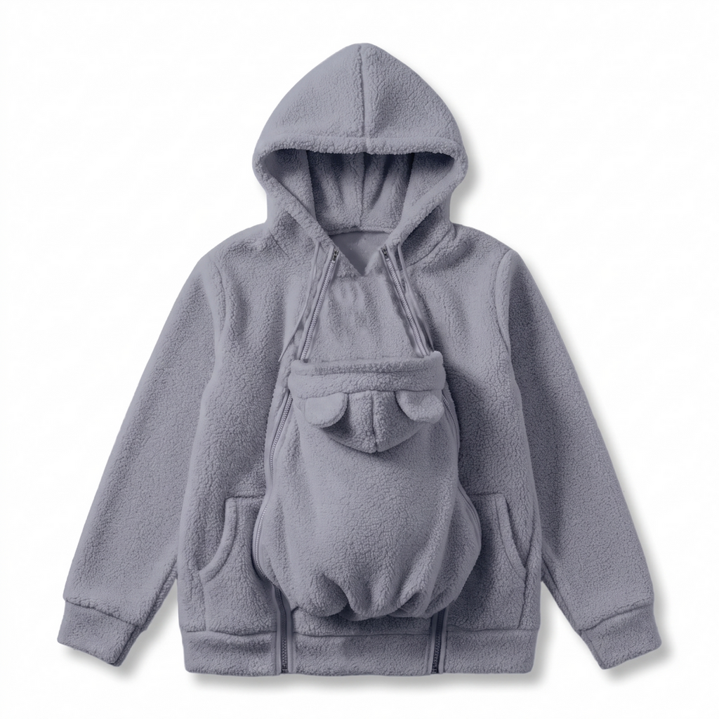 BébéDouillet™ – Sweat à Capuche Chaud avec Poche Câline pour Bébé