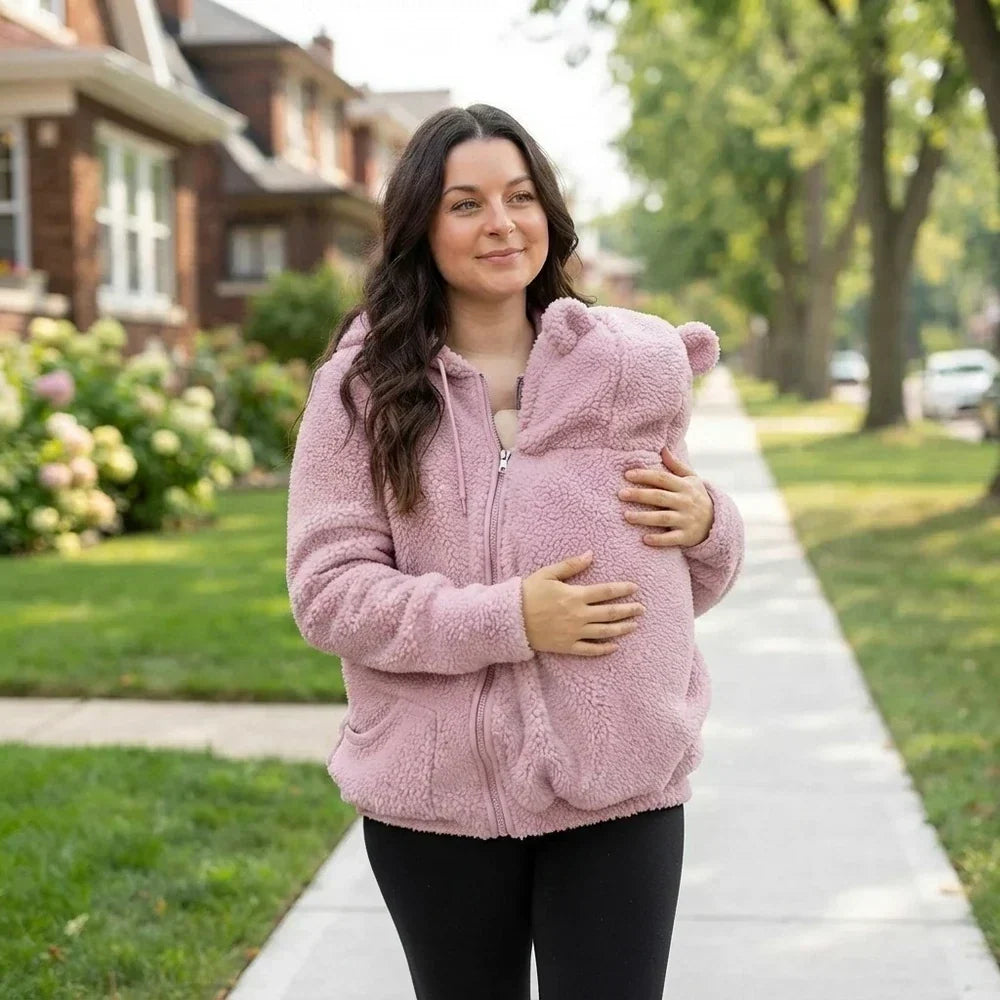 BébéDouillet™ – Sweat à Capuche Chaud avec Poche Câline pour Bébé