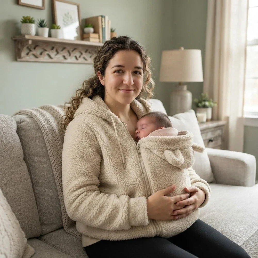 BébéCâlin™ – Sweat Douillet avec Poche Porte-Bébé