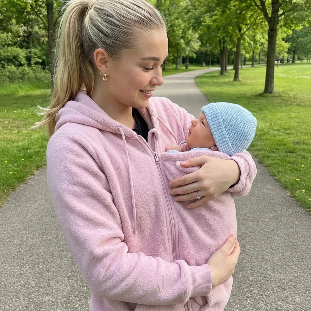 BébéCâlin™ – Sweat Douillet avec Poche Porte-Bébé