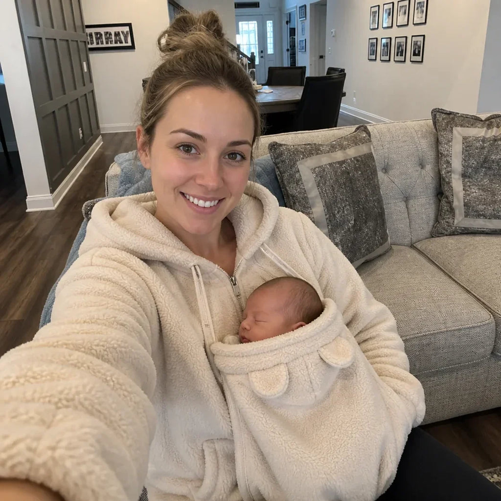 BébéCâlin™ – Sweat Douillet avec Poche Porte-Bébé