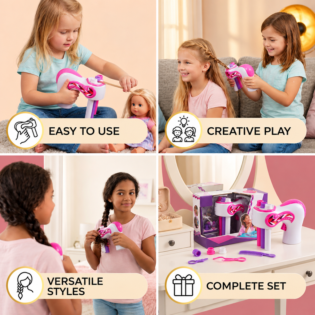 TresseMagie™ – Appareil Automatique à Tresser les Cheveux