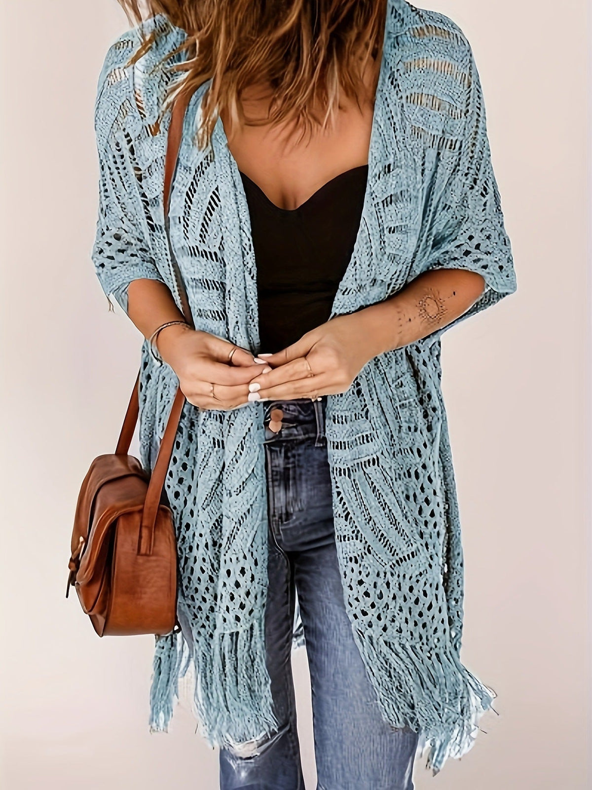 Brisélia™ – Cardigan Bohème Léger à Franges