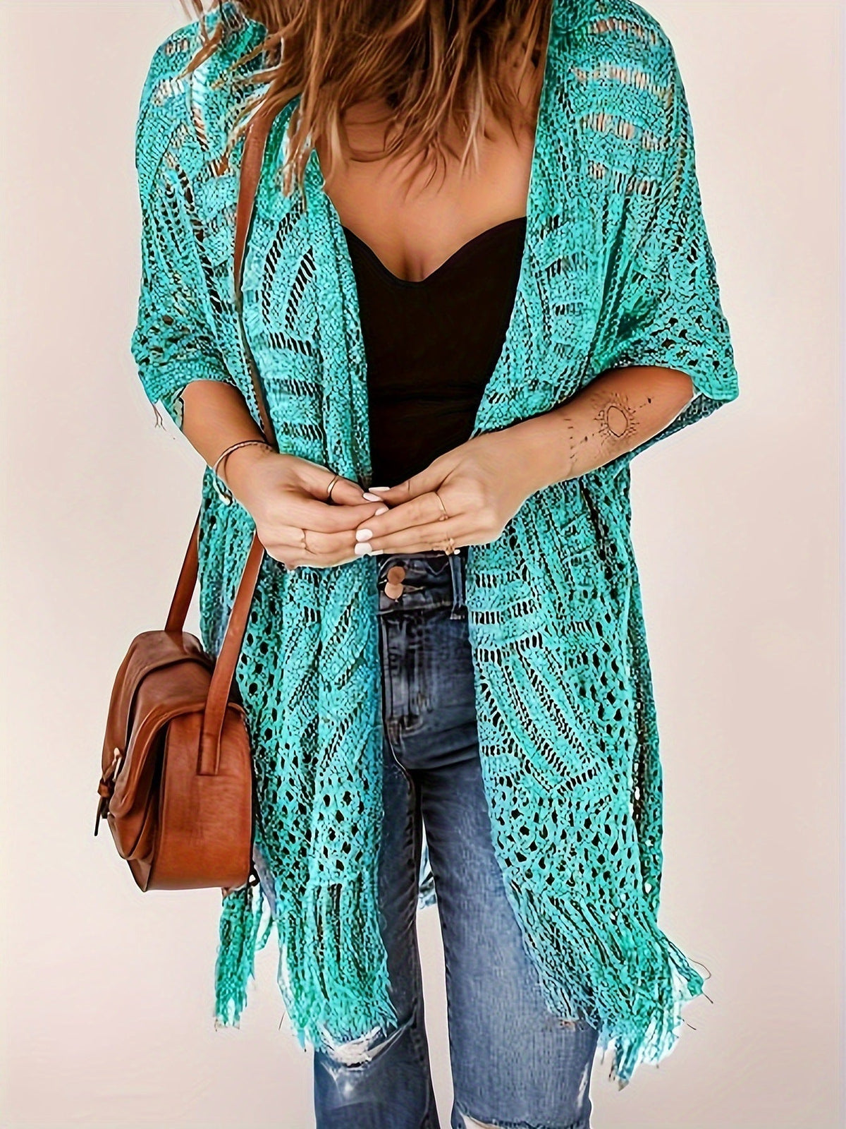 Brisélia™ – Cardigan Bohème Léger à Franges