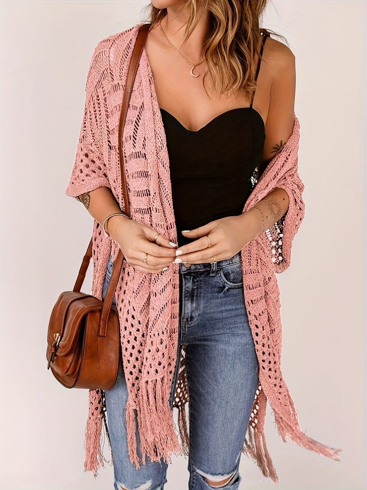 Brisélia™ – Cardigan Bohème Léger à Franges