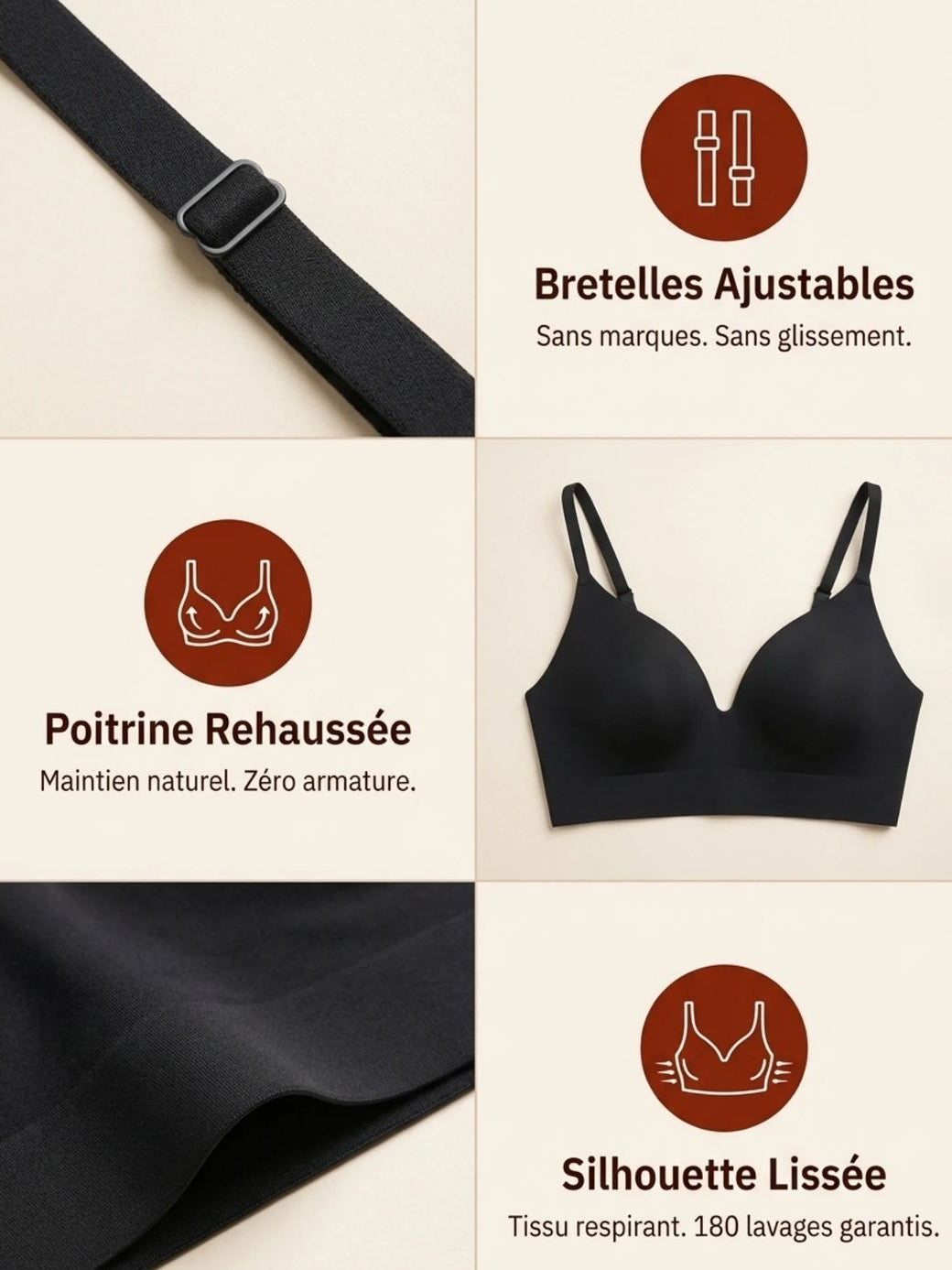 DouceMaintien™ – Soutien-Gorge Sans Armature à Maintien Confortable