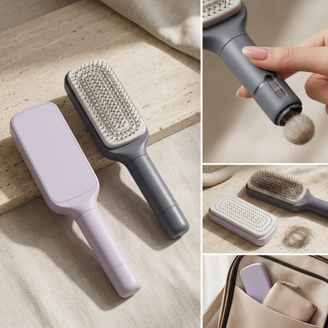 Dernier Jour -50% | EasyPull™ Brosse à Cheveux Auto-Nettoyante