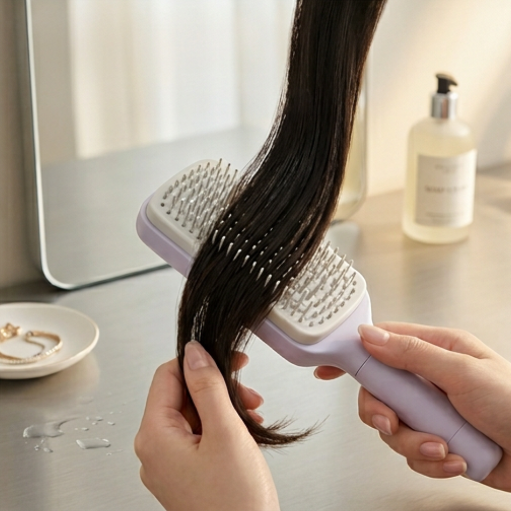 Dernier Jour -50% | EasyPull™ Brosse à Cheveux Auto-Nettoyante
