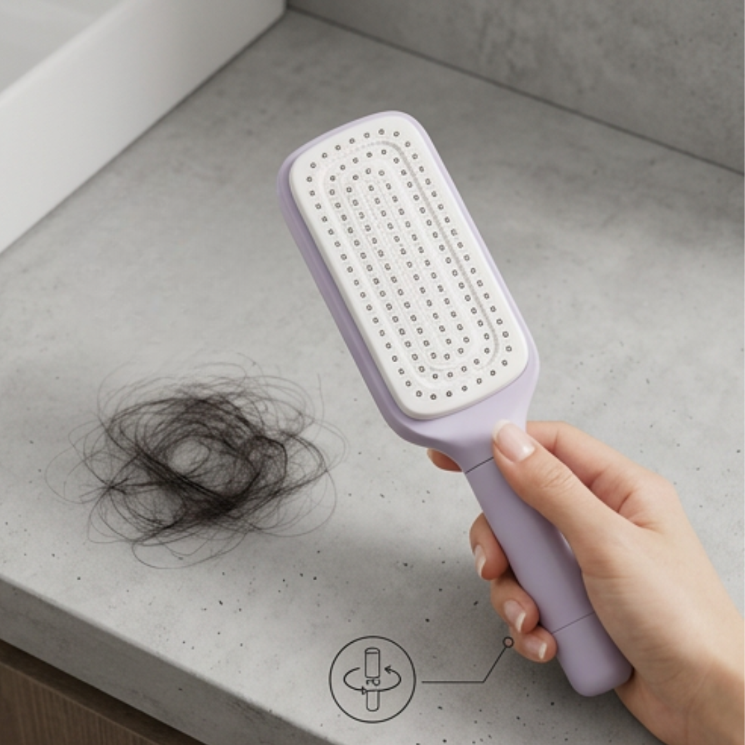 Dernier Jour -50% | EasyPull™ Brosse à Cheveux Auto-Nettoyante