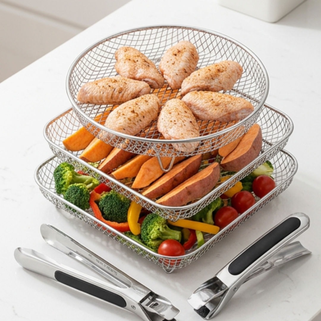 Dernier Jour -50% | AirNest™ Paniers Empilables pour Friteuse à Air