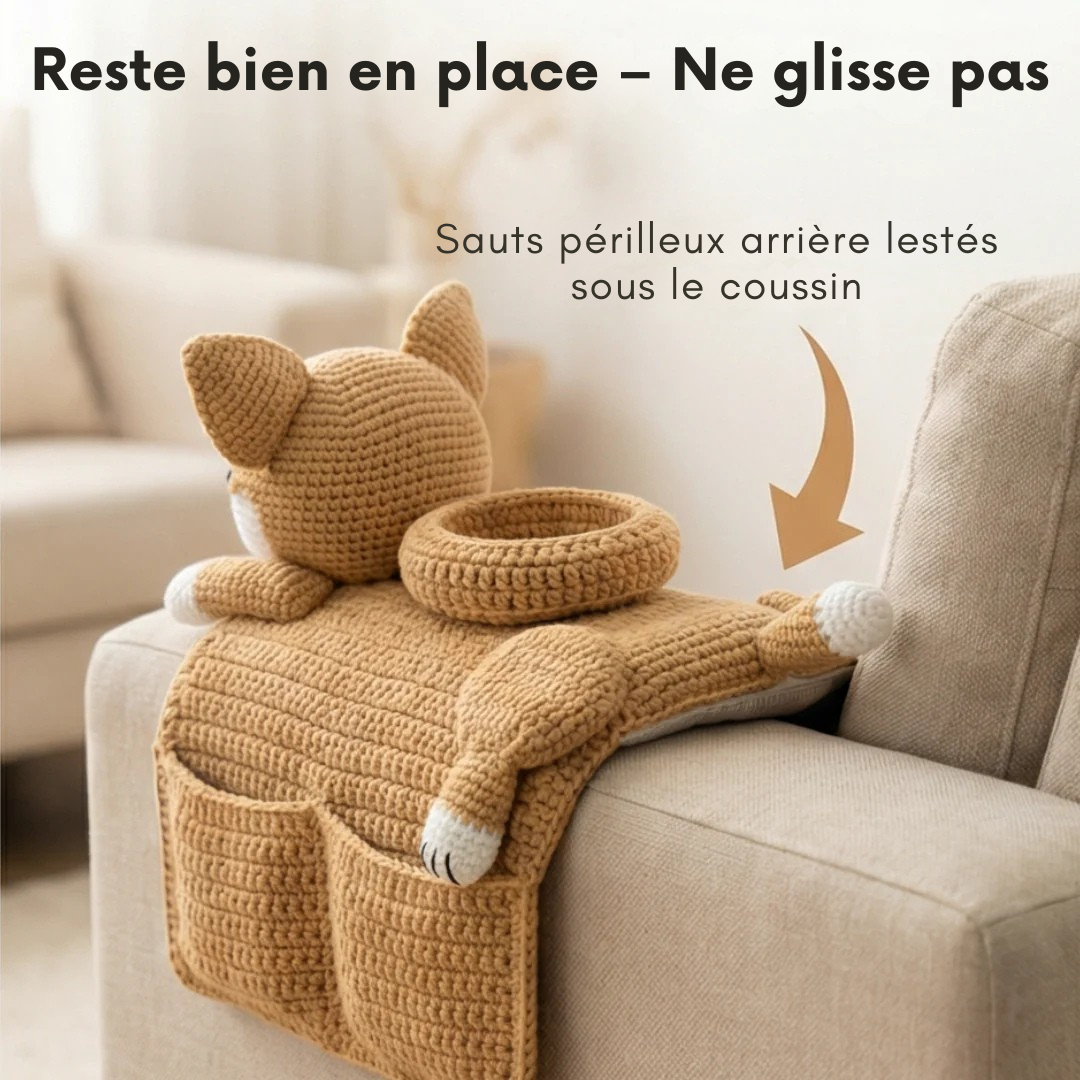 Dernier Jour -50% | CozyPaw™ Organisateur d’accoudoir pour chien au crochet