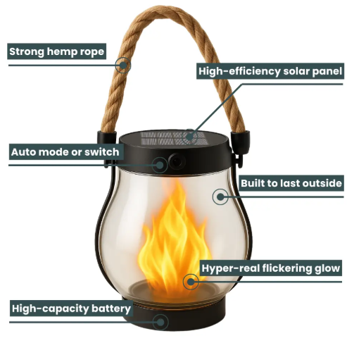 Dernier Jour -50% | GlowFlame™ Lampe solaire élégante pour l’extérieur
