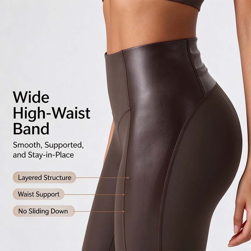 SilhouetteÉlégance™ – Legging Sculptant en Similicuir à Taille Haute