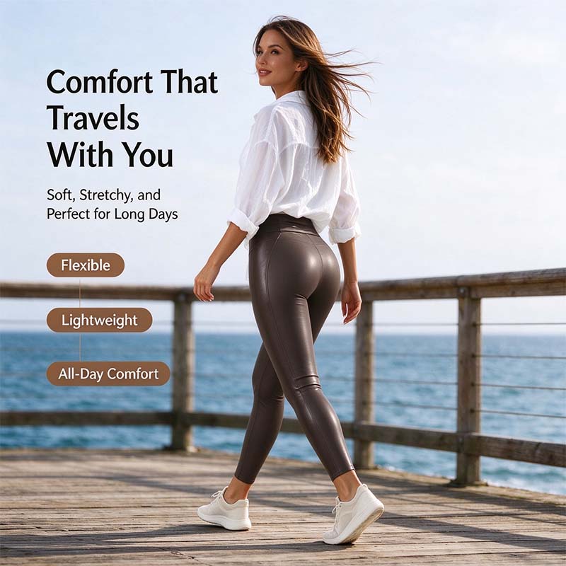 SilhouetteÉlégance™ – Legging Sculptant en Similicuir à Taille Haute