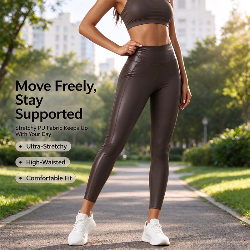 SilhouetteÉlégance™ – Legging Sculptant en Similicuir à Taille Haute