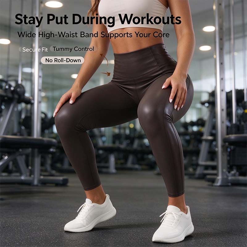 SilhouetteÉlégance™ – Legging Sculptant en Similicuir à Taille Haute