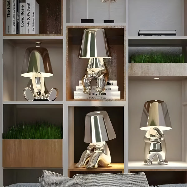 PenseurLume™ – Lampe de Table LED Sans Fil au Design Sculptural
