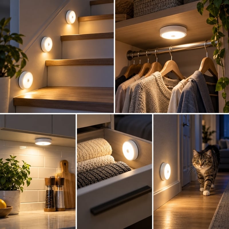 LumiRonde™ – Lampes LED Sans Fil avec Détecteur de Mouvement (Lot de 2)