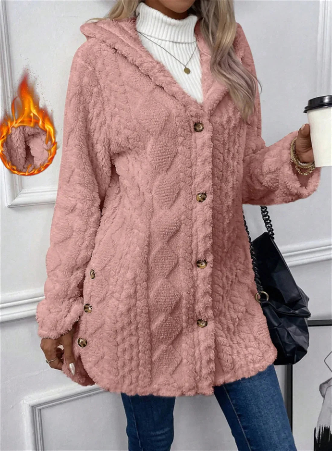 ChaleurÉlégance™ – Manteau Femme Chaud à Boutons