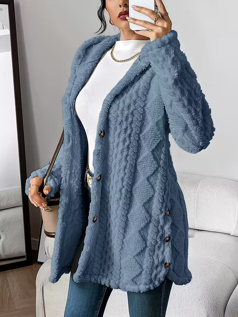 ChaleurÉlégance™ – Manteau Femme Chaud à Boutons