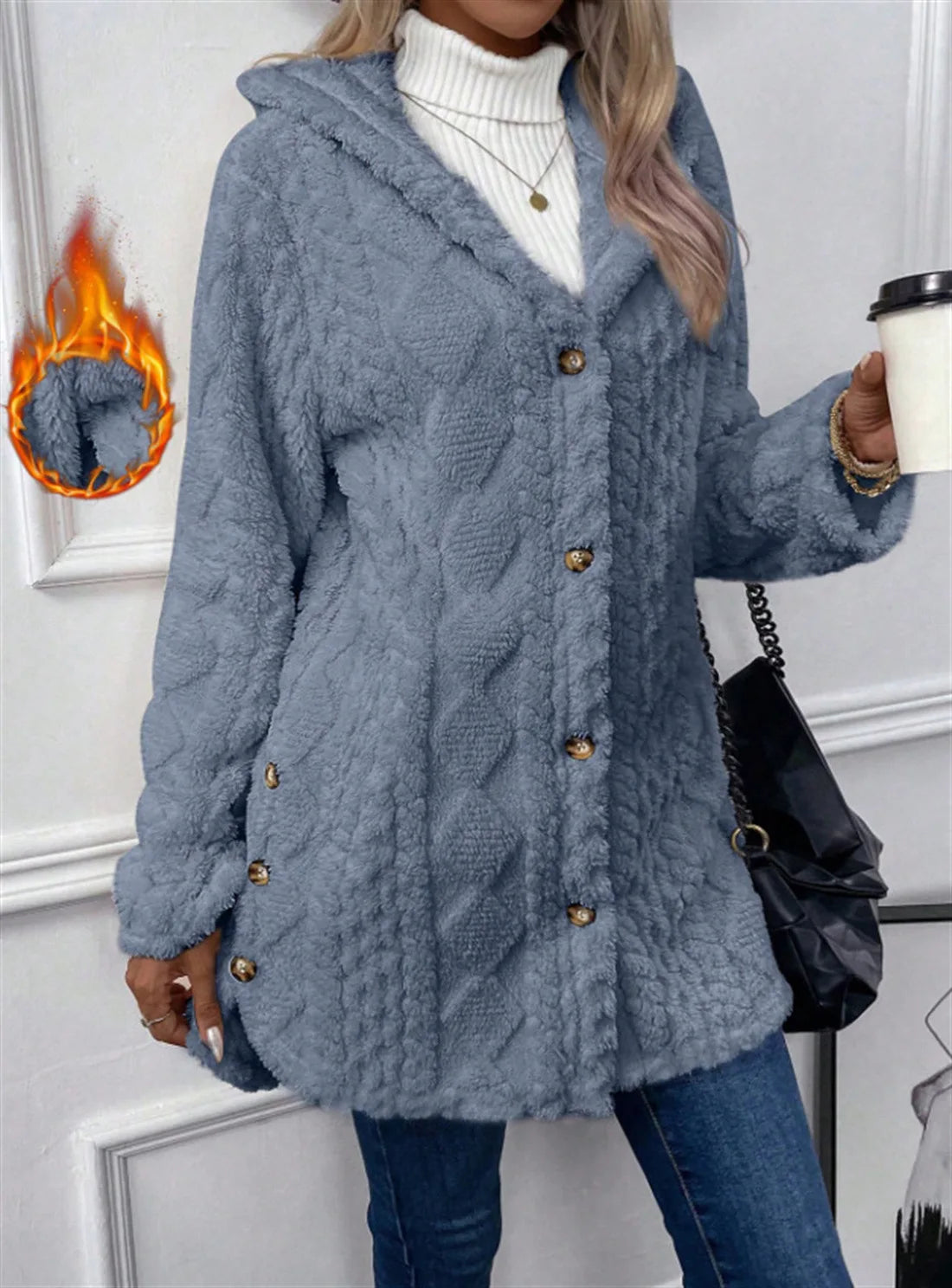ChaleurÉlégance™ – Manteau Femme Chaud à Boutons