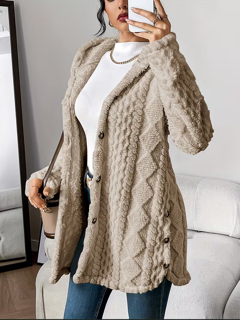 ChaleurÉlégance™ – Manteau Femme Chaud à Boutons