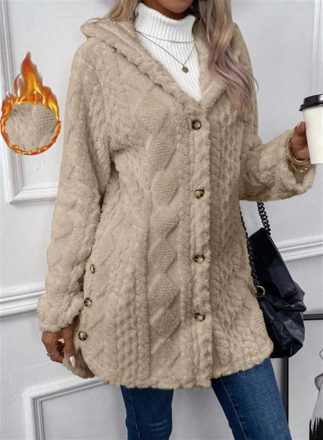 ChaleurÉlégance™ – Manteau Femme Chaud à Boutons