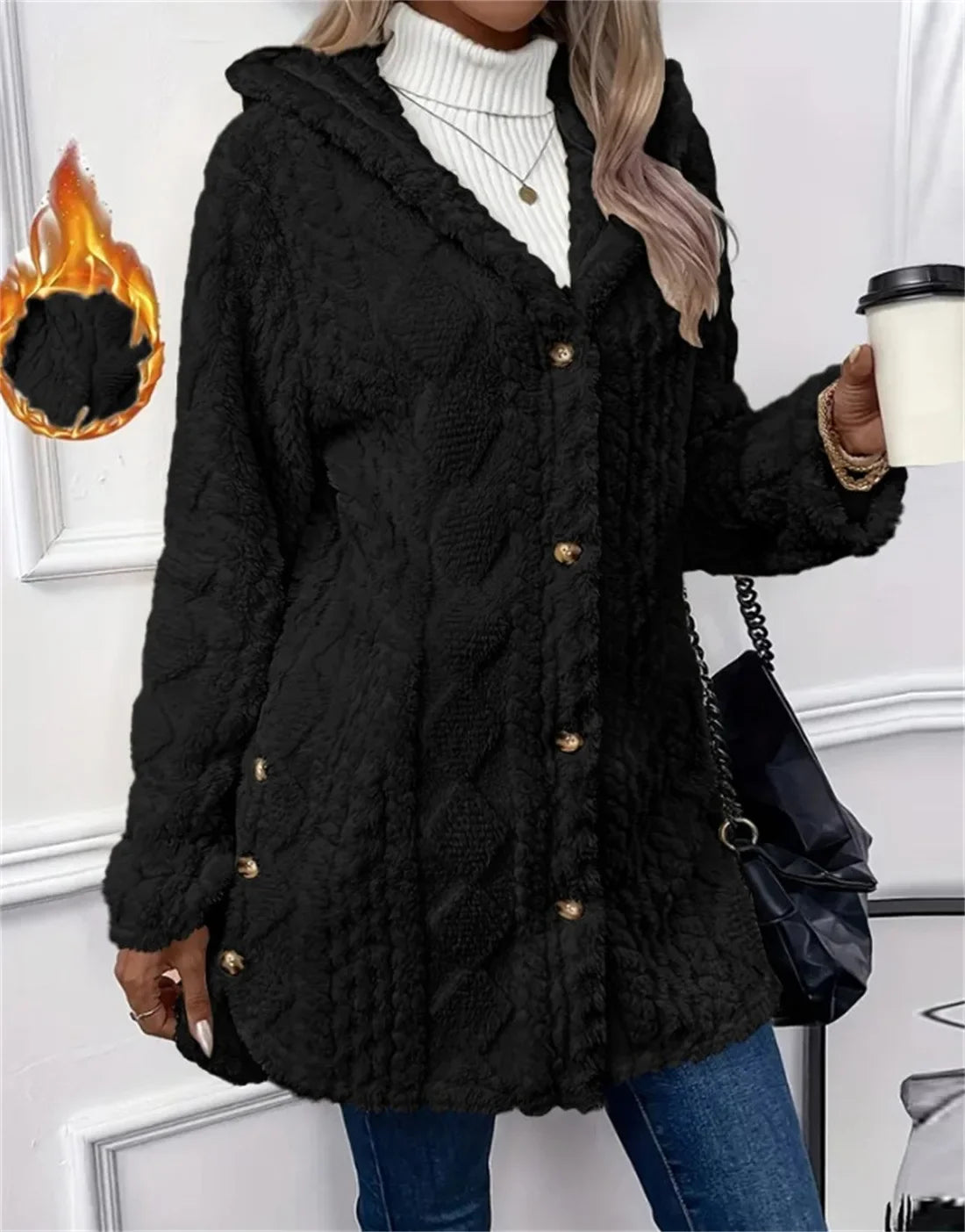 ChaleurÉlégance™ – Manteau Femme Chaud à Boutons