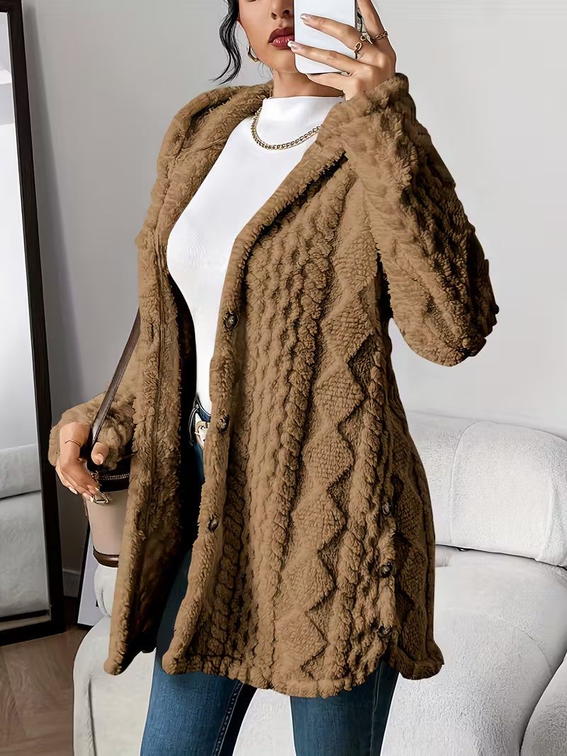 ChaleurÉlégance™ – Manteau Femme Chaud à Boutons