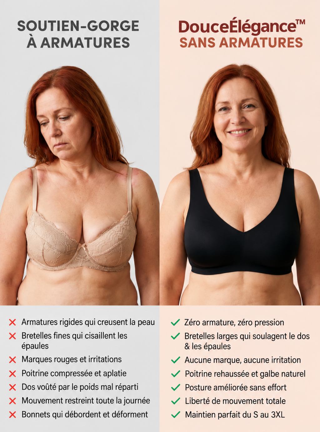 DouceÉlégance™ – Soutien-Gorge Sans Armature à Maintien Confortable