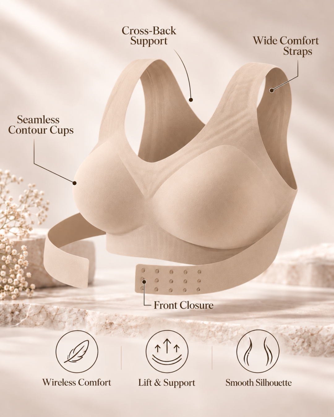 MaintienÉlégance™ – Soutien-Gorge de Maintien à Fermeture Frontale