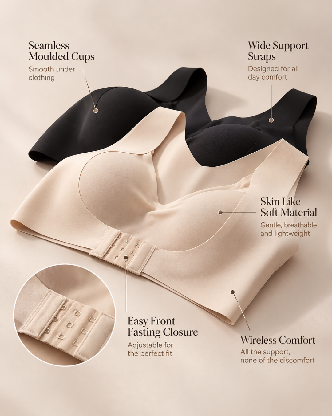 MaintienÉlégance™ – Soutien-Gorge de Maintien à Fermeture Frontale
