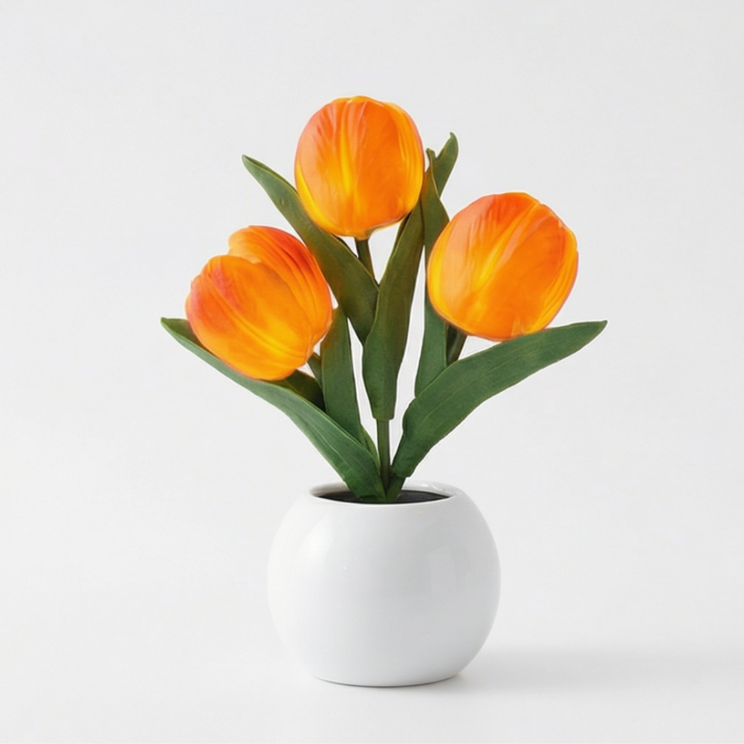 Dernier Jour -50% | Glowvana™ Lampe Tulipe LED avec Vase en Céramique