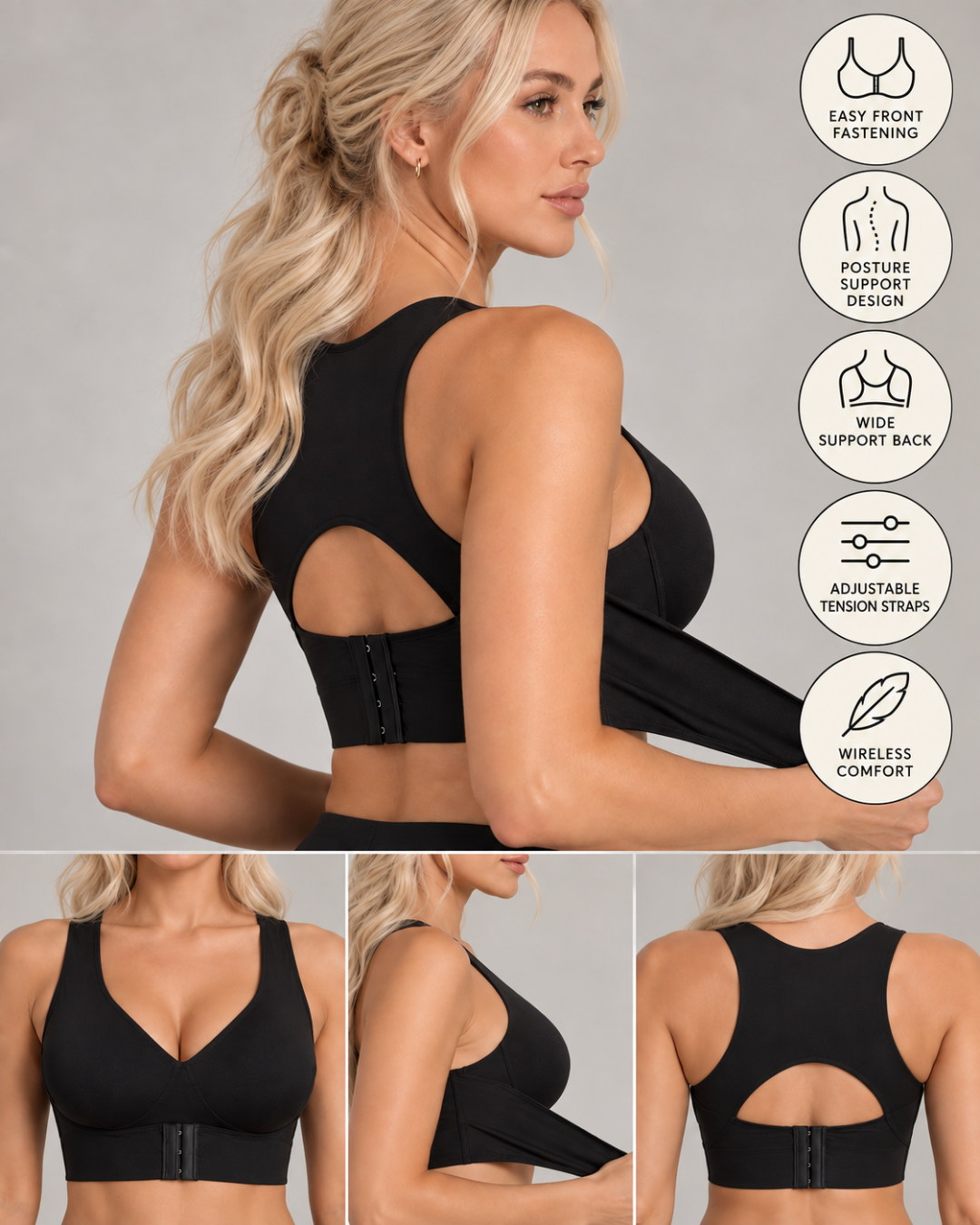 MaintienÉlégance™ – Soutien-Gorge de Maintien à Fermeture Frontale