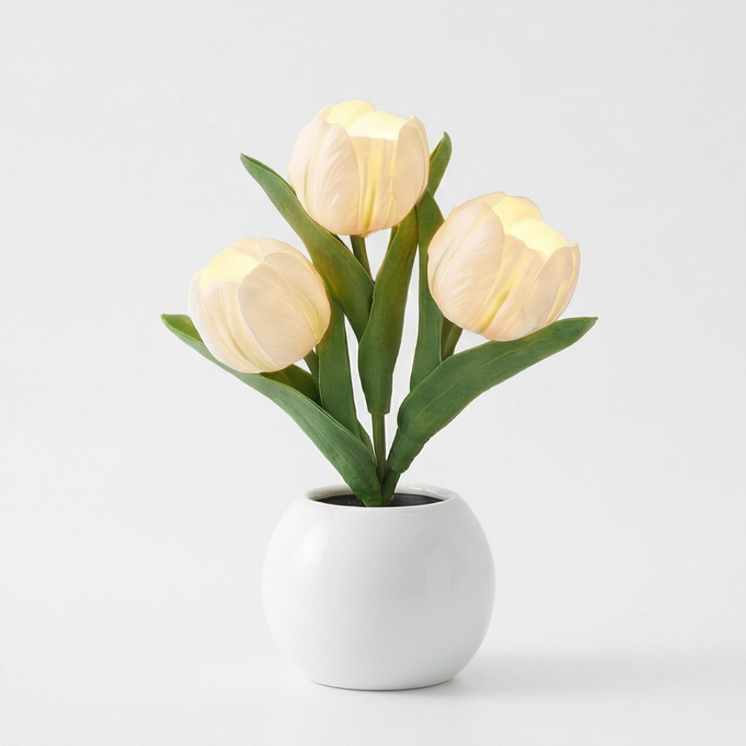 Dernier Jour -50% | Glowvana™ Lampe Tulipe LED avec Vase en Céramique