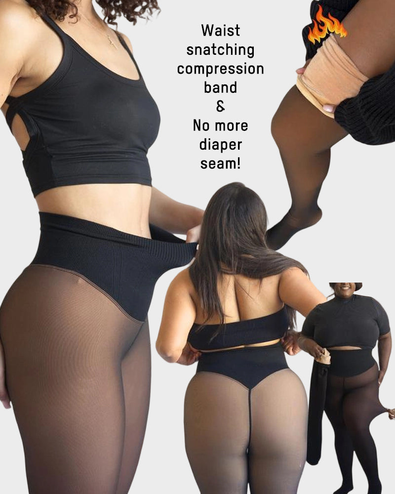 DouceSilhouette™ – Legging Polaire Chaud Sans Coutures Apparentes