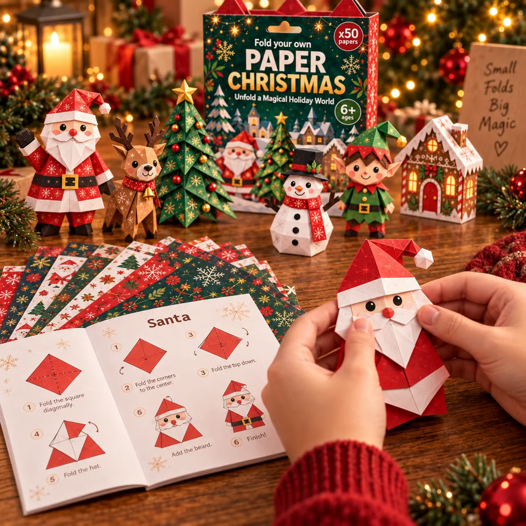 PapierFéerie™ – Kit Créatif de Noël en Papier à Plier