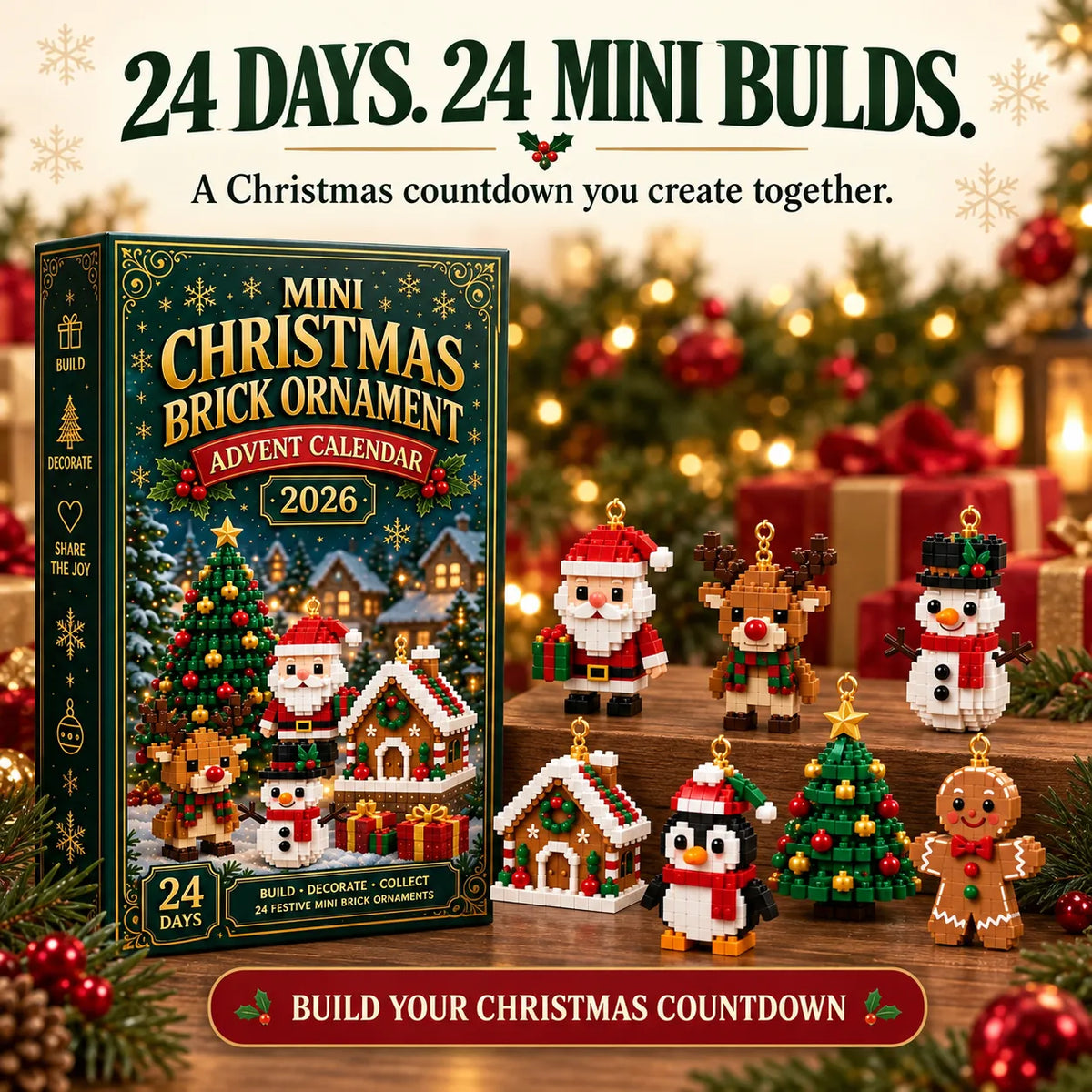 FestiveBuild™ – Calendrier de l’Avent de Noël en Mini-Briques à Construire