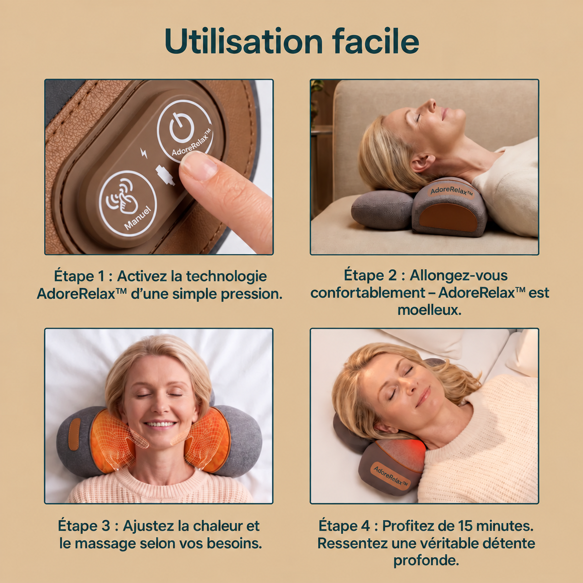 AdoreRelax™ Appareil de massage 3-en-1