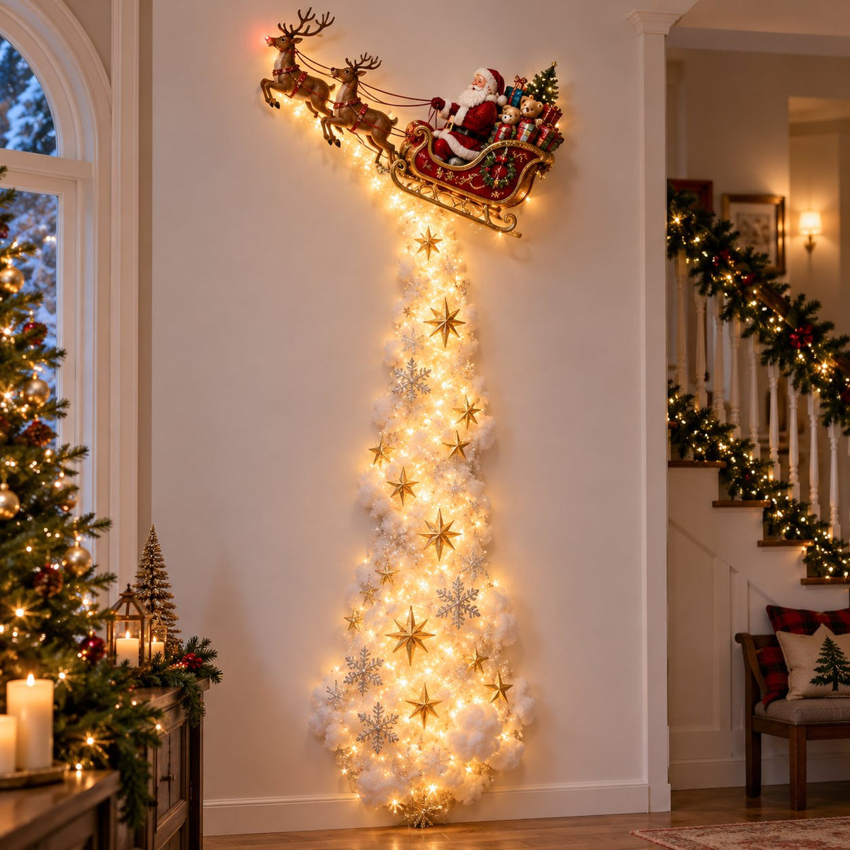 NoëlAscend™ – Décoration Murale Lumineuse de Noël en Relief