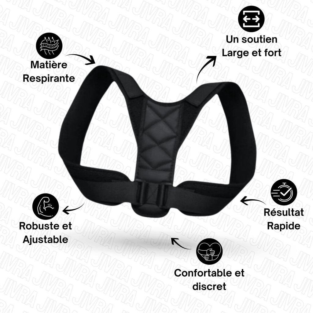 PostureÉquilibre™ – Correcteur de Posture Ajustable avec Soutien du Dos
