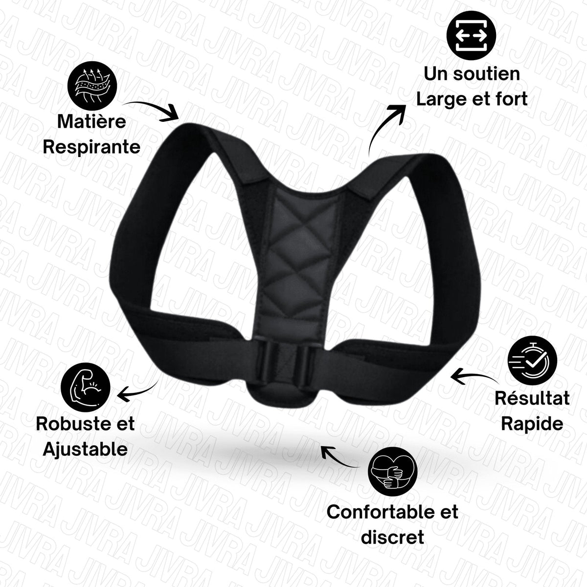 PostureÉquilibre™ – Correcteur de Posture Ajustable avec Soutien du Dos