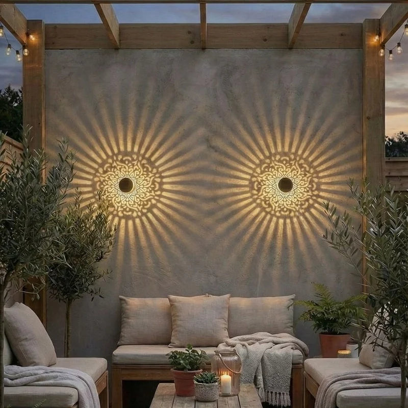 MandalaLueur™ – Lampe Solaire Décorative Effet Mandala