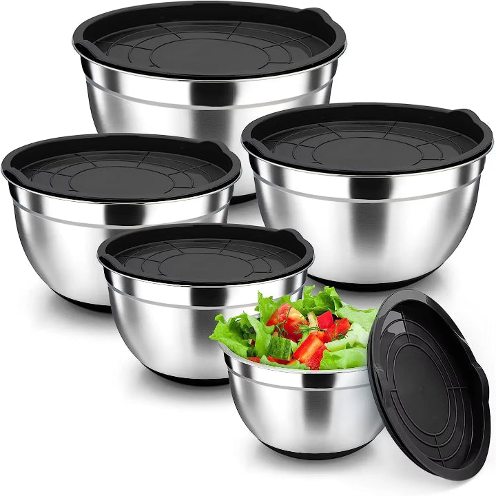 Dernier Jour -50% | CookEase™ Set de Bols en Acier Inoxydable (5 Pièces)
