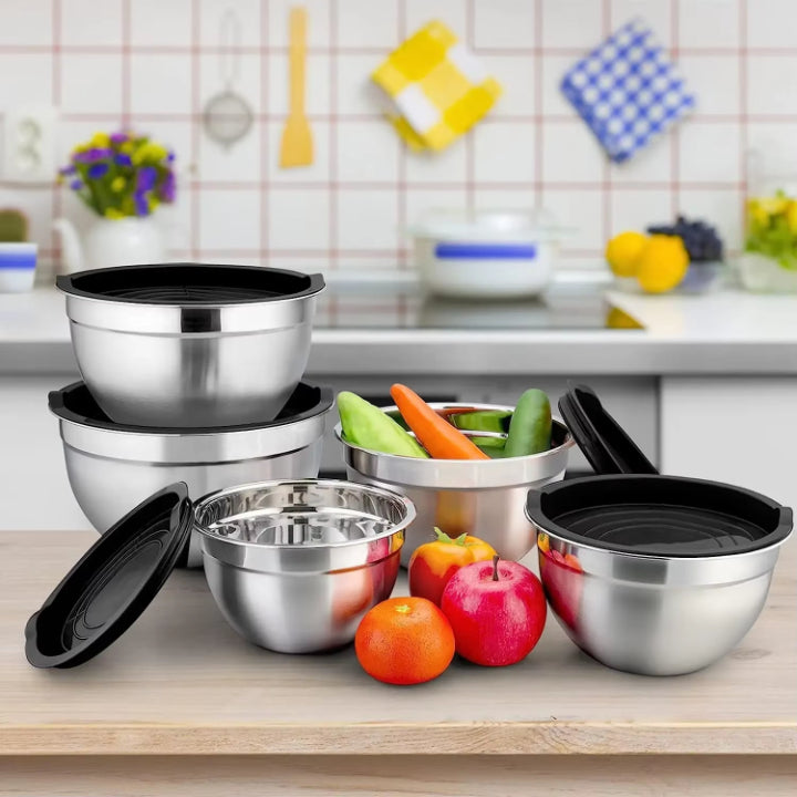 Dernier Jour -50% | CookEase™ Set de Bols en Acier Inoxydable (5 Pièces)
